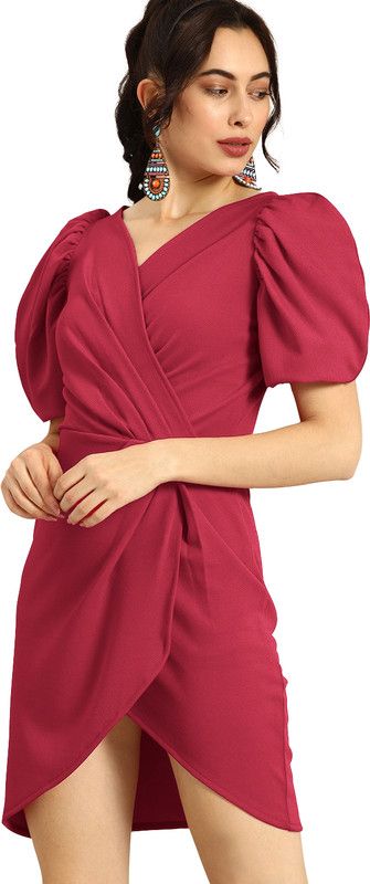 Women High Low Pink Dress