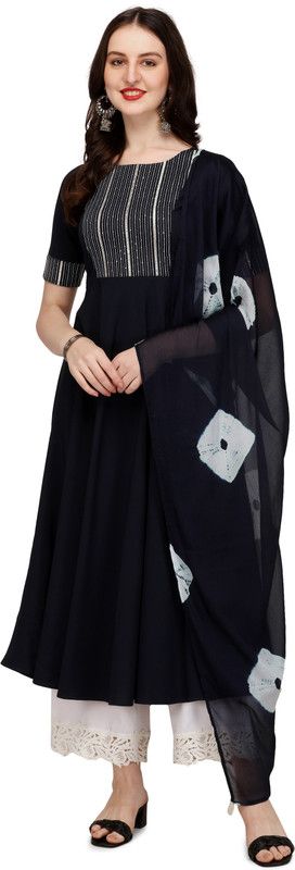 Women Kurta and Dupatta Set Crepe