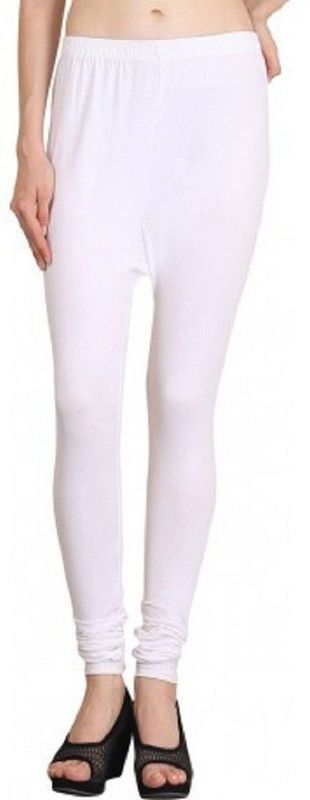 KEX Churidar Ethnic Wear Legging  (White, Solid)