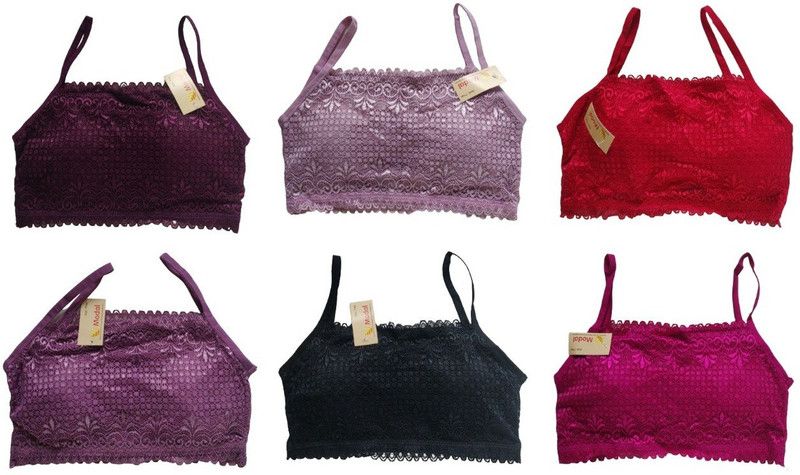 Pack of 6 Women Bralette Non Padded Bra  (Multicolor)