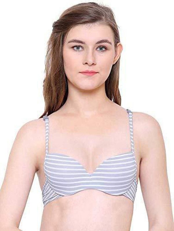 Women Push-up Lightly Padded Bra  (Purple, Light Blue, Grey)