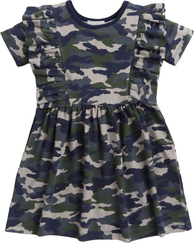 Girls Short/Mid Thigh Casual Dress  (Multicolor, Short Sleeve)