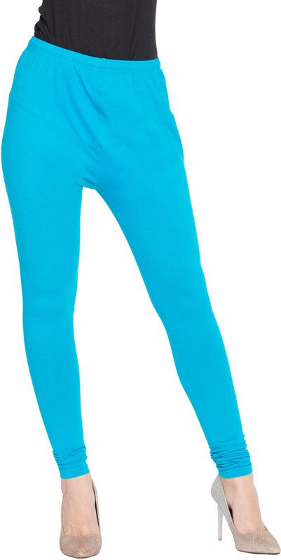 DIAZ Churidar Ethnic Wear Legging  (Light Blue, Solid)