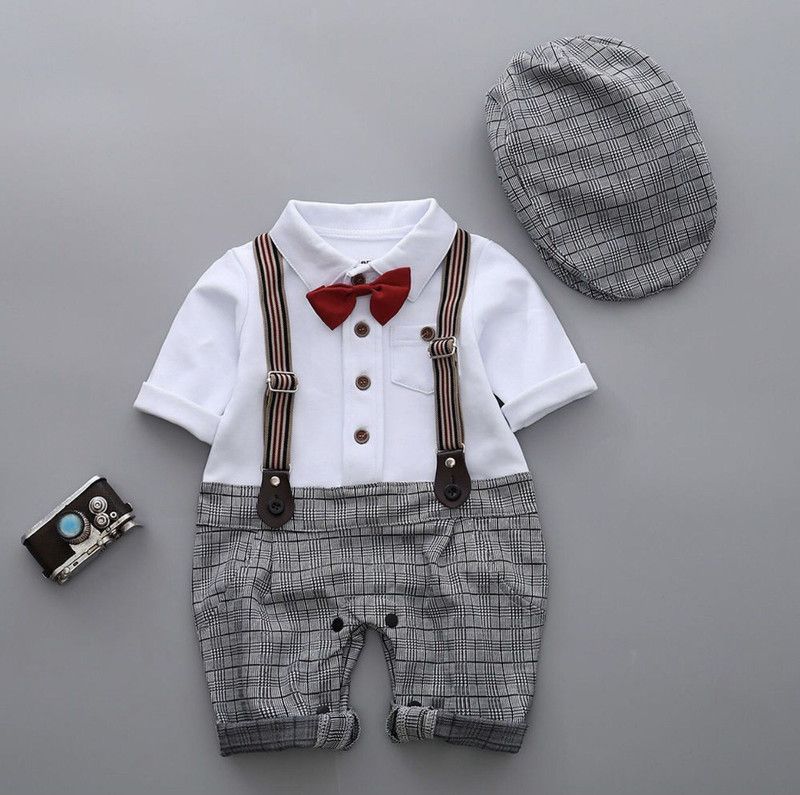 Baby Boys Party(Festive) Dungaree Capri  (White)