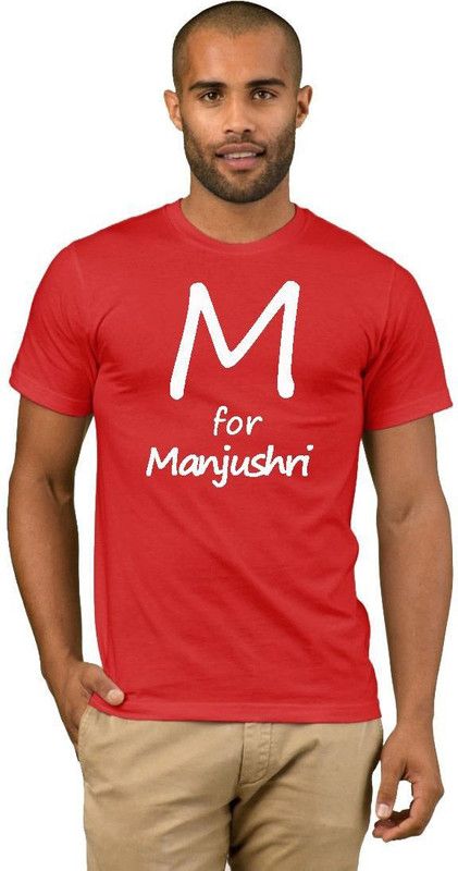 Manjushri College Stylish 29 Men Printed Round Neck Cotton Blend Red T-Shirt