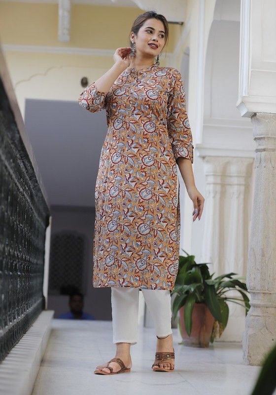 Women A-line Yellow, Red Dress