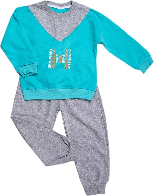 Baby Boys Casual Sweatshirt Track Pants, Sweatshirt  (Blue)