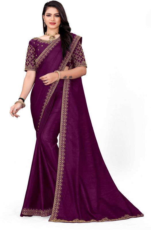 Self Design Banarasi Jacquard, Art Silk Saree  (Purple, Gold)