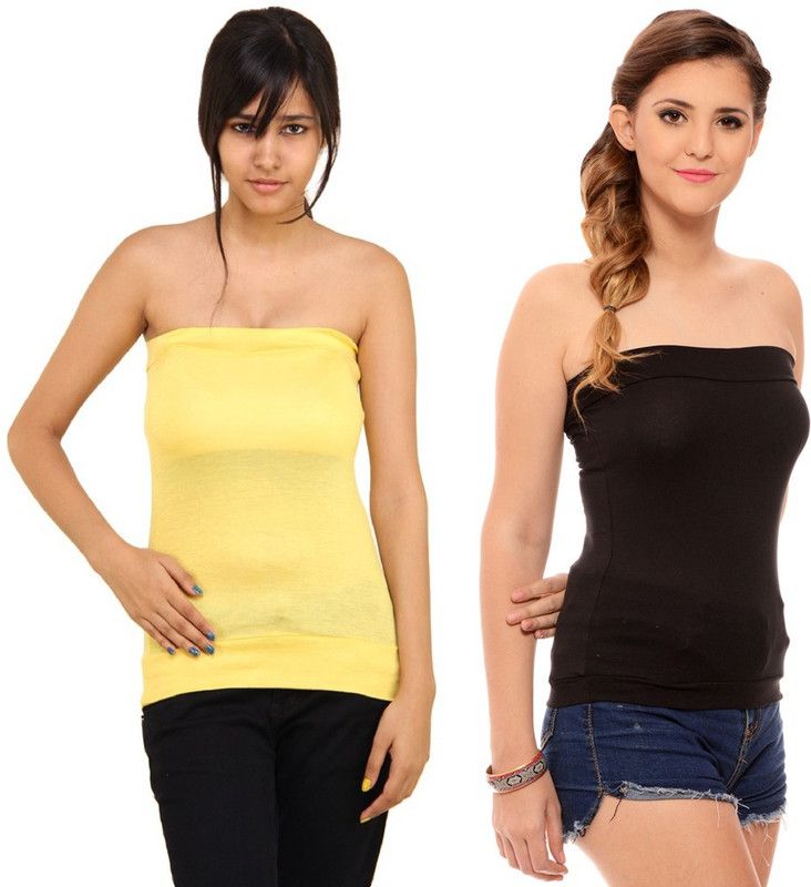 Women Black, Yellow Tube