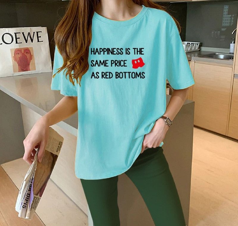ANTIDIPRESS YELLOW TEE Cotton Printed Round Neck Half Sleeves Women Tshirt Women Typography Round Neck Pure Cotton Blue T-Shirt