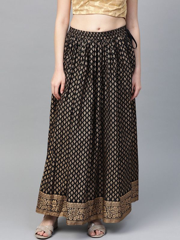 Women Abstract Flared Multicolor Skirt