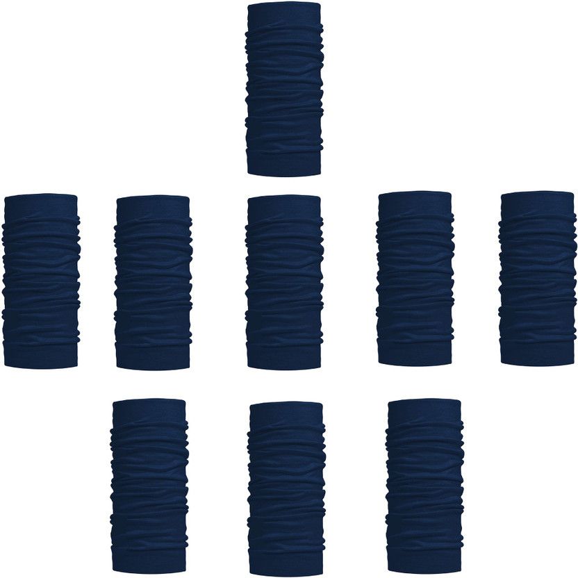 Men & Women Solid Bandana  (Pack of 9)