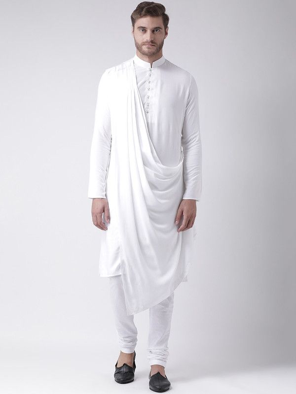 Men Viscose Rayon Kurta and Churidar Set