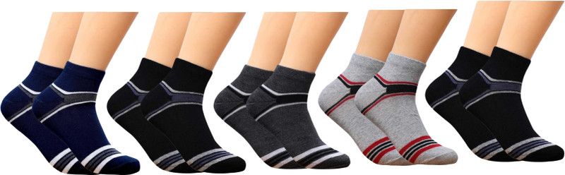 Unisex Striped Ankle Length  (Pack of 5)