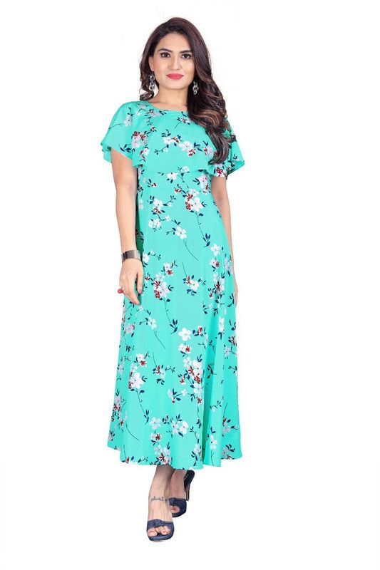 Anarkali Gown  (Gold, Light Green)