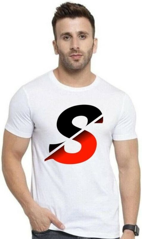 Men Printed Round Neck Cotton Blend White T-Shirt