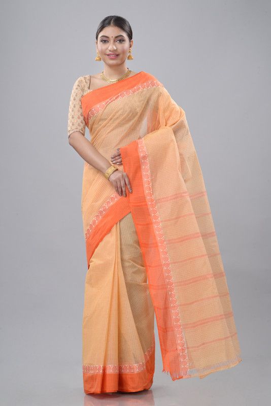 Woven Tant Art Silk Saree  (Beige)