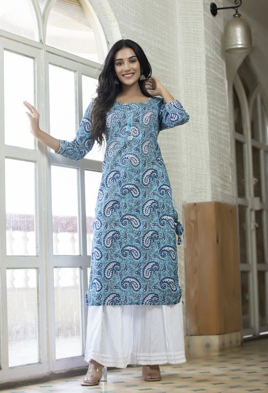 Women Kurta and Sharara Set Pure Cotton