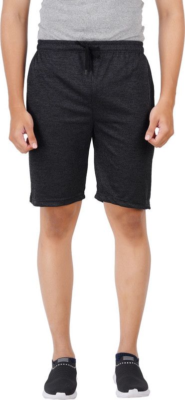 Solid Men Black Casual Shorts, Basic Shorts, Bermuda Shorts, Regular Shorts