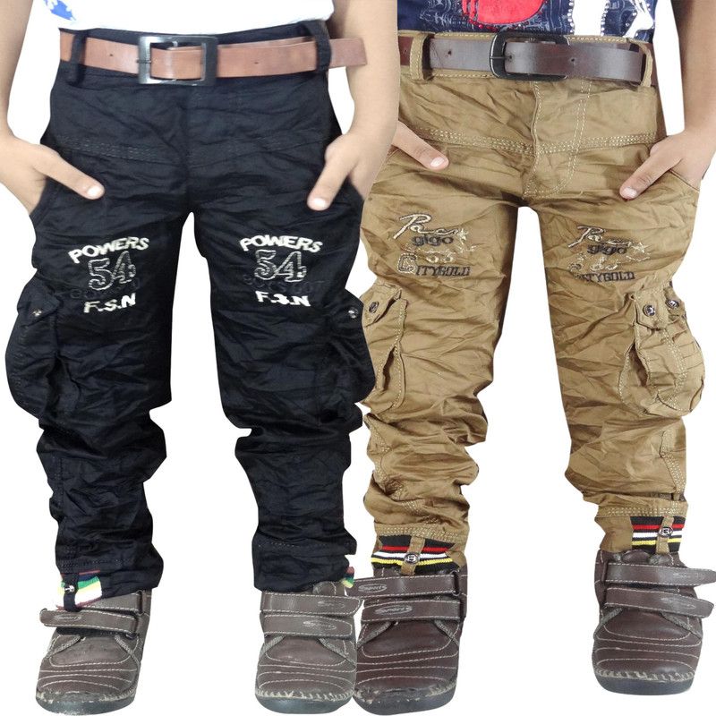 Pack of 2 Boys Regular Fit Multicolor Cotton Blend Trousers