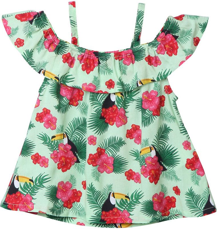 Baby Girls Casual Cotton Viscose Blend Top  (Green, Pack of 1)
