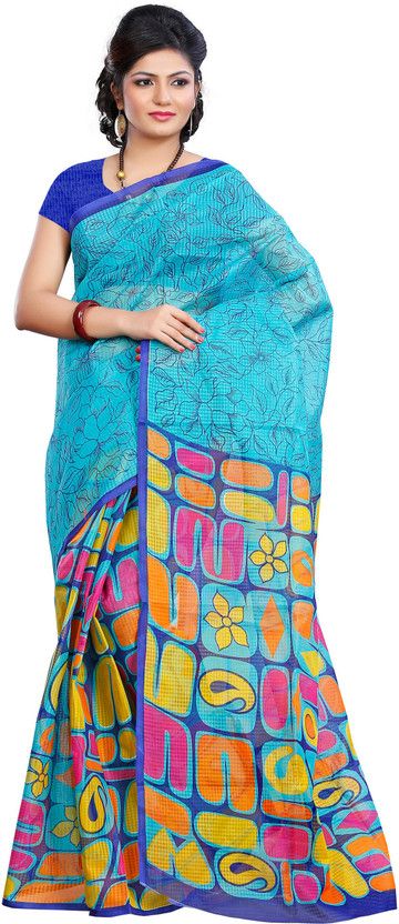 Printed Fashion Silk Blend Saree  (Blue)