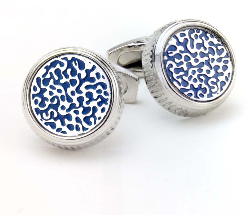 Kavove Metal Cufflink  (Blue)