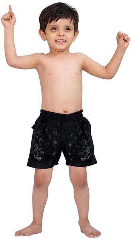 Boy Swimwear Water Short, Black, Large Geometric Print Boys Trunk Black Swimsuit