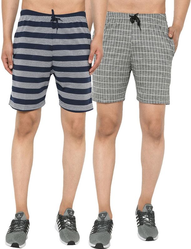 Pack of 2 Striped Men Multicolor Beach Shorts