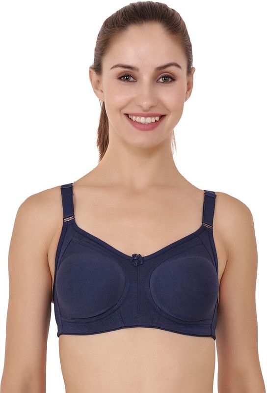 Women Full Coverage Non Padded Bra  (Dark Blue)