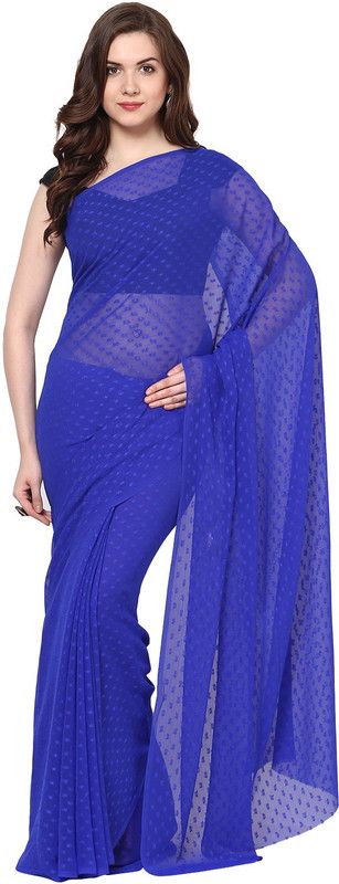 Self Design Daily Wear Chiffon Saree  (Blue)