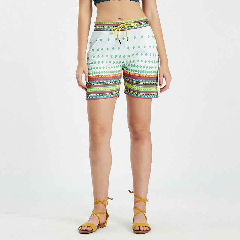 Printed Women Multicolor Casual Shorts