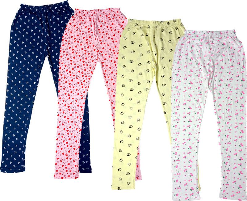 Legging For Girls  (Yellow Pack of 4)