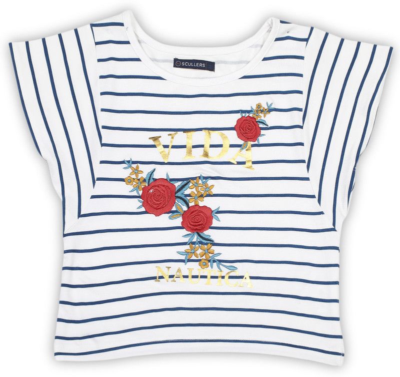 Girls Casual Cotton Blend Crop Top  (White, Pack of 1)