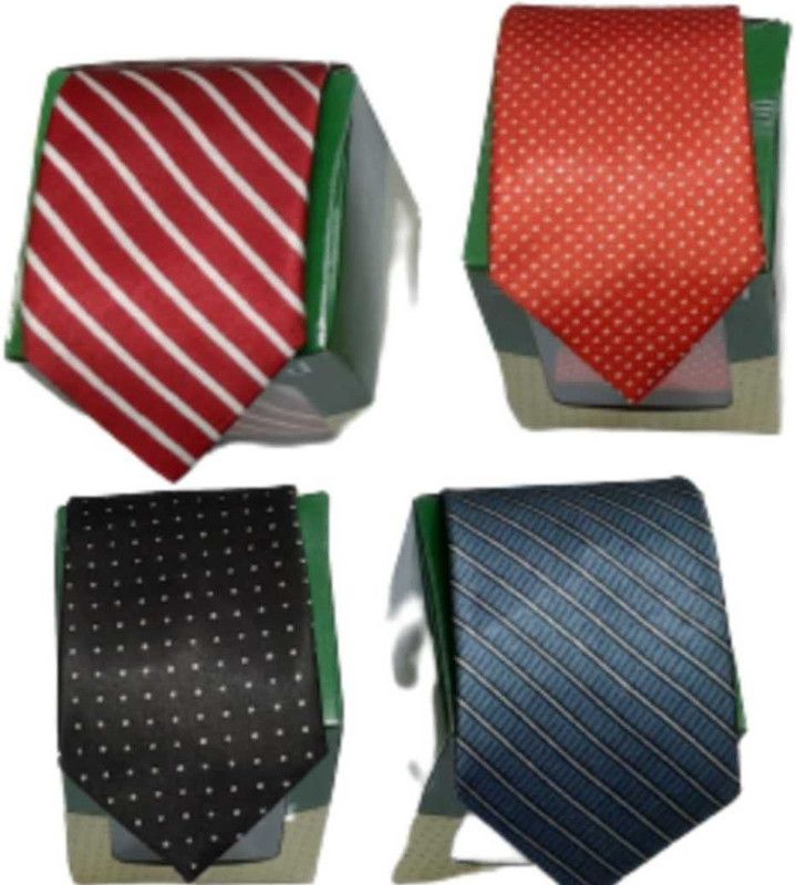 DOCTOR JAMAL BRAND Polka Print, Striped Tie  (Pack of 4)