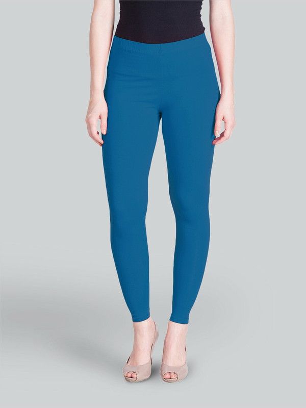 Lyra Ankle Length Western Wear Legging  (Blue, Solid)
