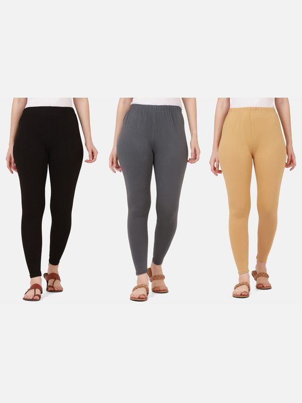 Ankle Length Ethnic Wear Legging  (Black, Grey, Beige, Solid)