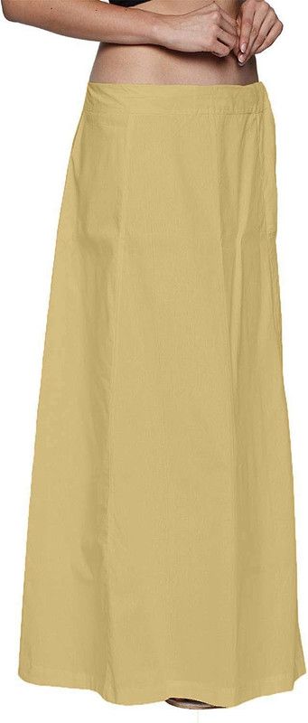 Abn Traders Solid Beige Cotton Blend Petticoat  (Free)