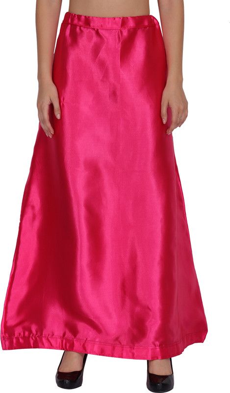 PT21-DarkPink Satin Blend Petticoat  (Free)