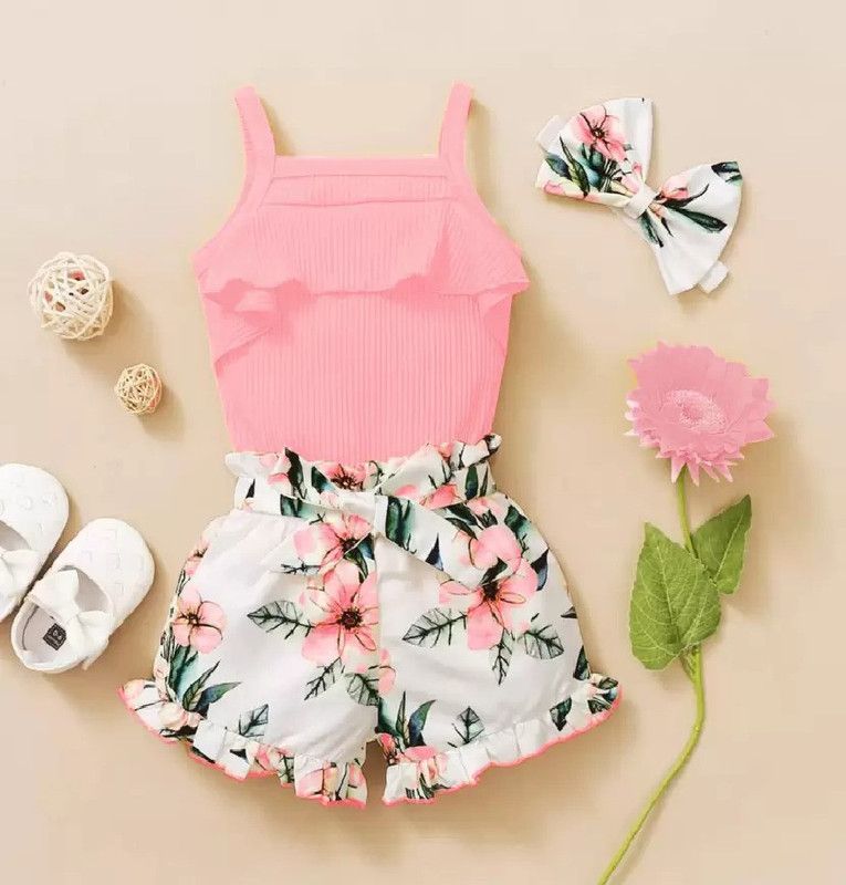 I KHODAL ENTERPRISESS Baby Girls Casual Dress  (Pink)