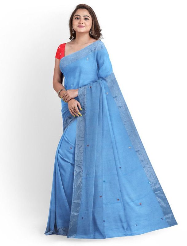 Embellished Kanjivaram Pure Cotton Saree  (Multicolor)