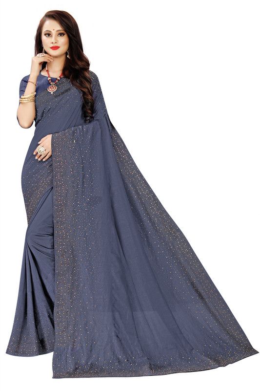 Dyed Bollywood Art Silk Saree  (Grey)