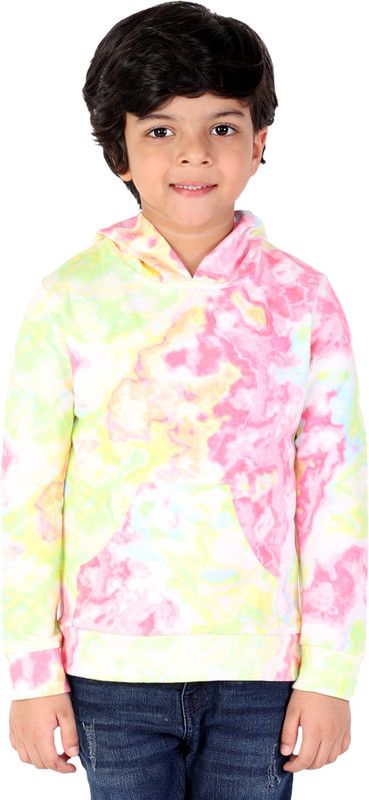 Boys Tie & Dye Cotton Blend T Shirt  (Multicolor, Pack of 1)