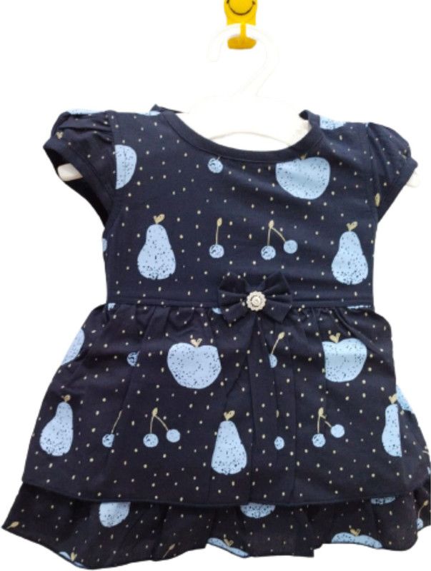Baby Girls Below Knee Casual Dress  (Black, Half Sleeve)