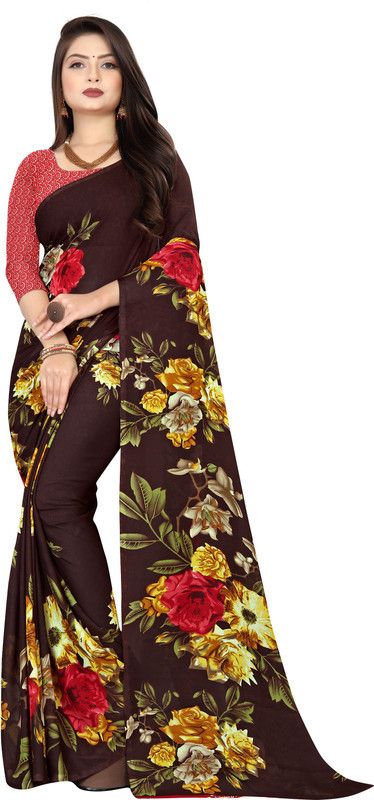 Printed, Floral Print Daily Wear Georgette Saree  (Multicolor)
