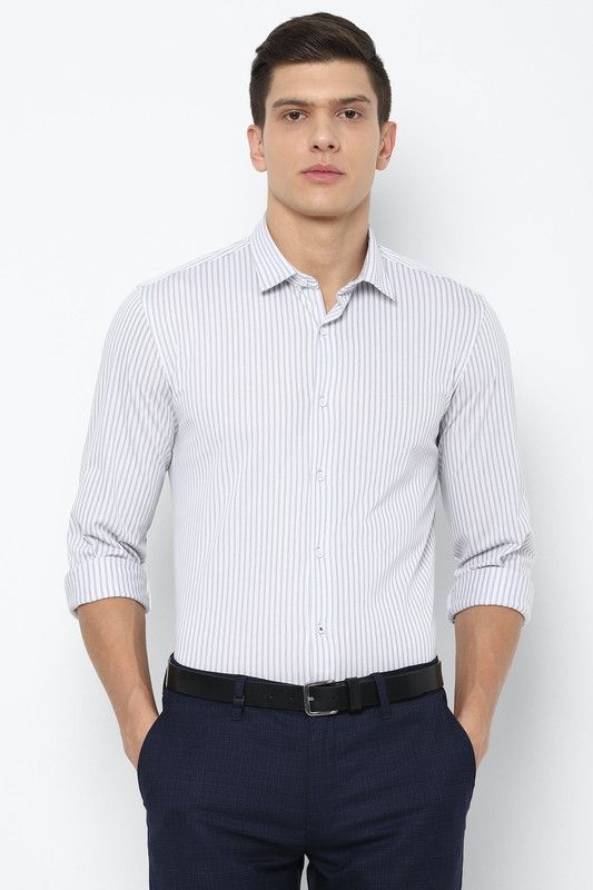 ATHWORK Men Super Slim Fit Striped Formal Shirt