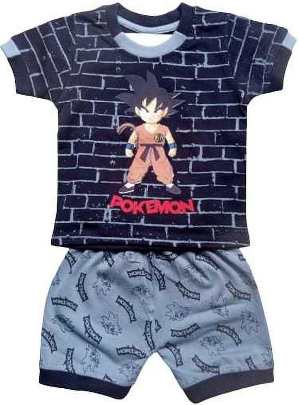 Baby Boys & Baby Girls Pokemon Party(Festive) T-shirt Shorts  (Black)