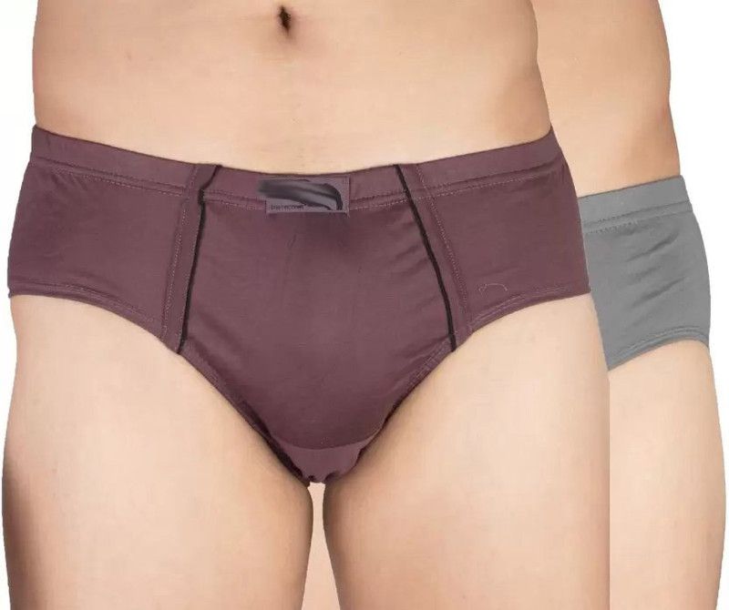 Pack of 2 Solid, Self Design Men Brief