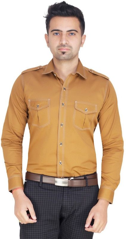 Men Slim Fit Solid Party Shirt