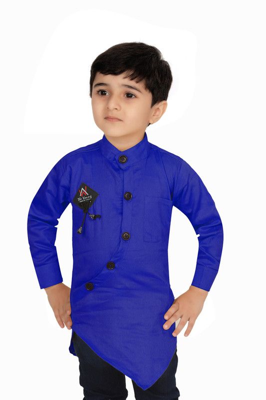 Boys Solid Casual Dark Blue Shirt